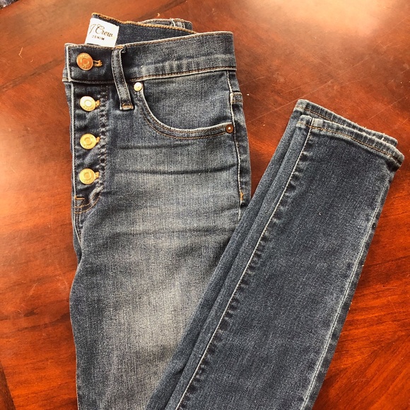 J.Crew 10" High-Rise Toothpick Button Front Jeans - Picture 2 of 7
